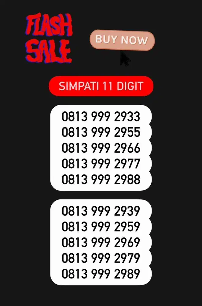 Simpati 11 digit nomor cantik kartu perdana telkomsel 5g 750-1,3jt