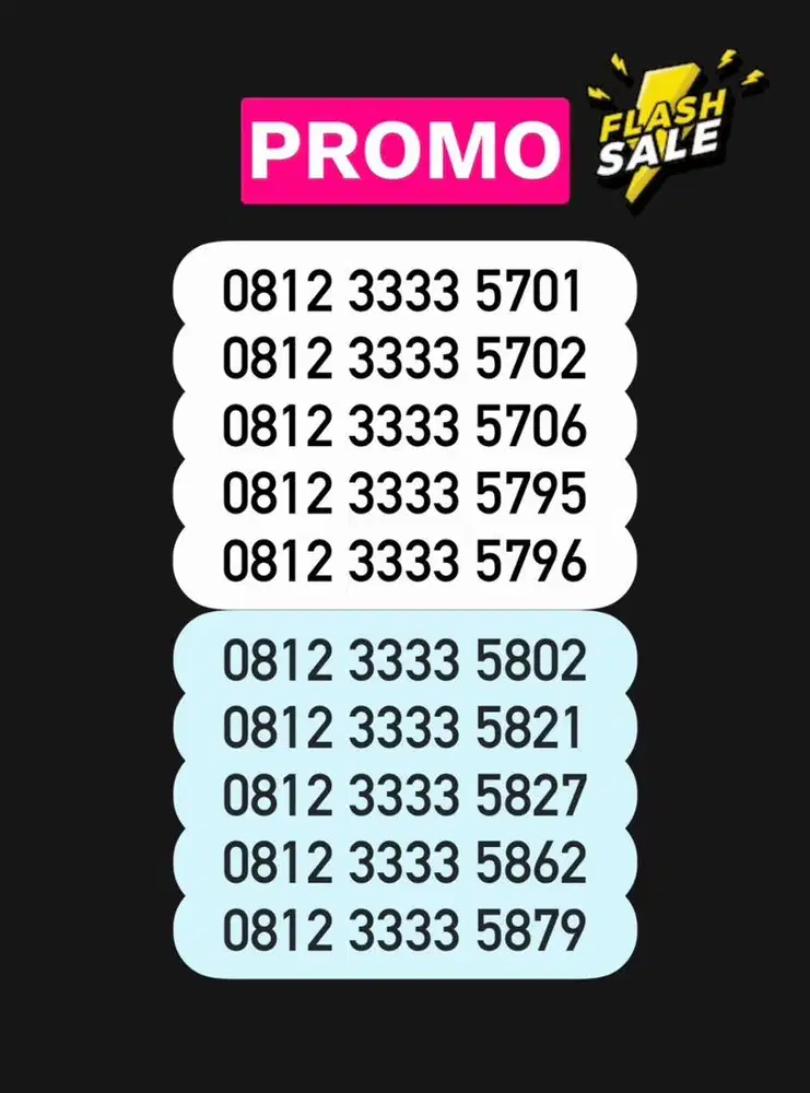 Nomor cantik kartu perdana simpati as telkomsel 3333 5G murah