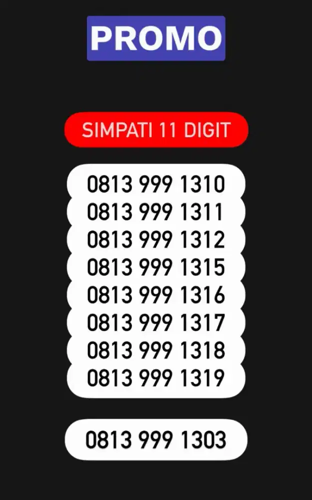 Simpati 11 digit Nomor cantik perdana simpati telkomsel 5g murah