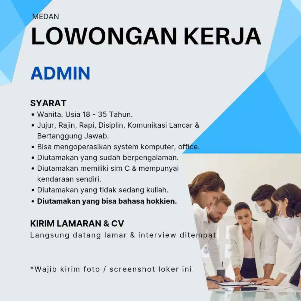 Lowongan Kerja Admin Medan
