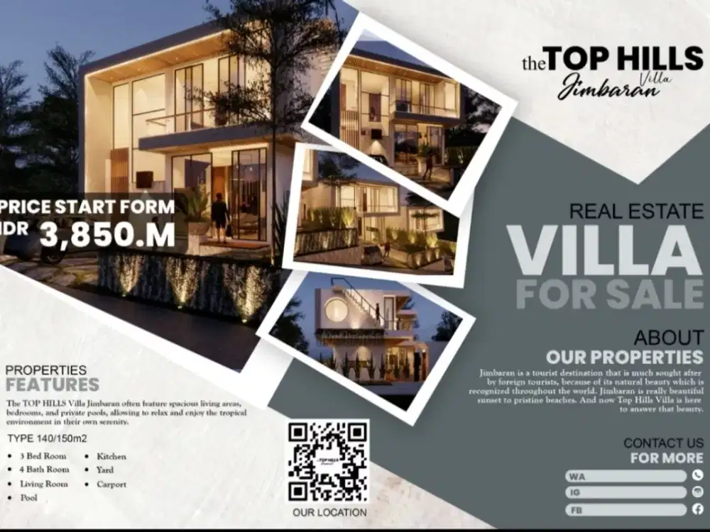 hanya 10 unit villa dijual lokasi Jimbaran view