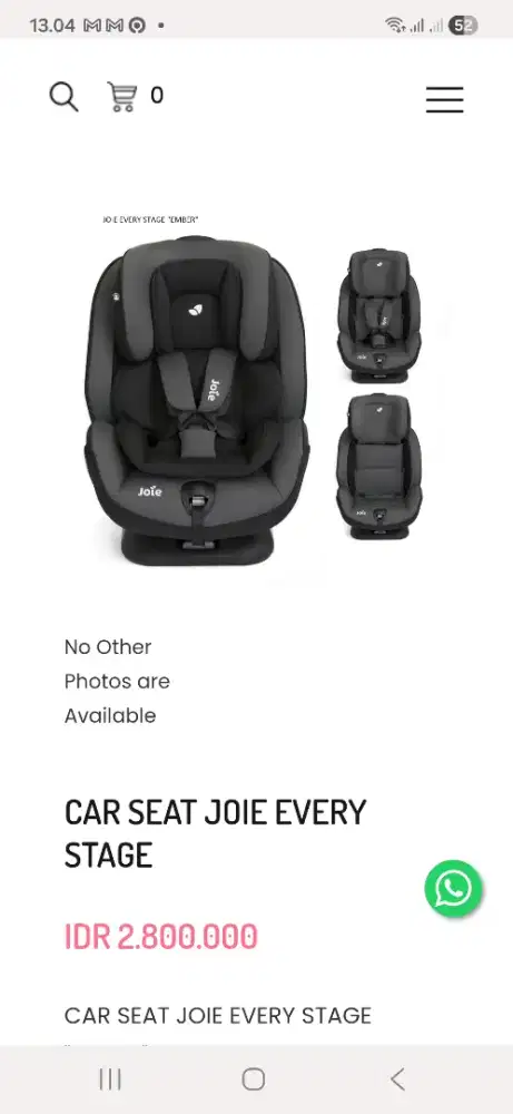 PRELOVED CAR SEAT MERK JOIE - KONDISI 70%