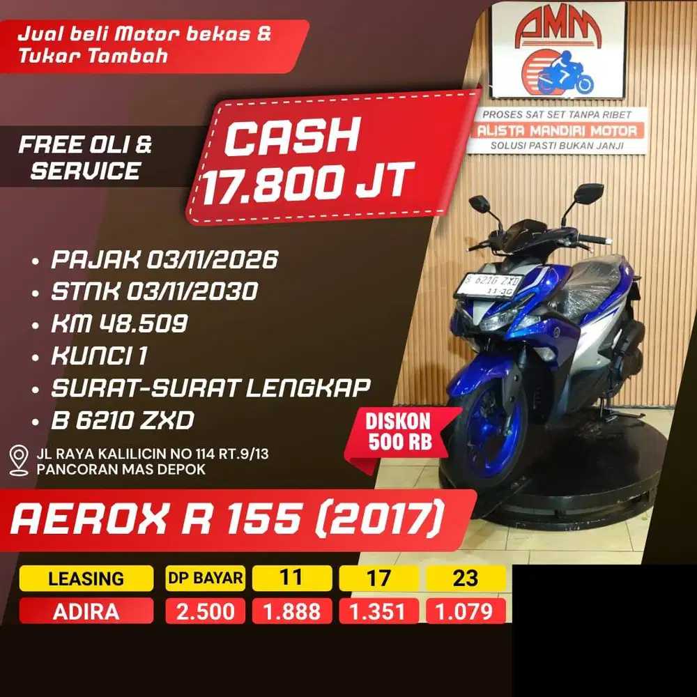 AEROX R 155 TH 2017 BISA CASH/KREDIT/PAKAI CC/PAYLATER