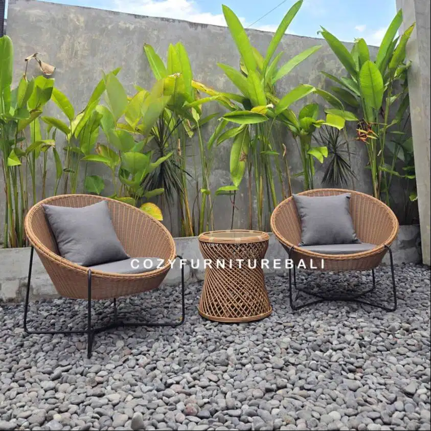 BALCONY SET - KURSI ROTAN - RATTAN CHAIR