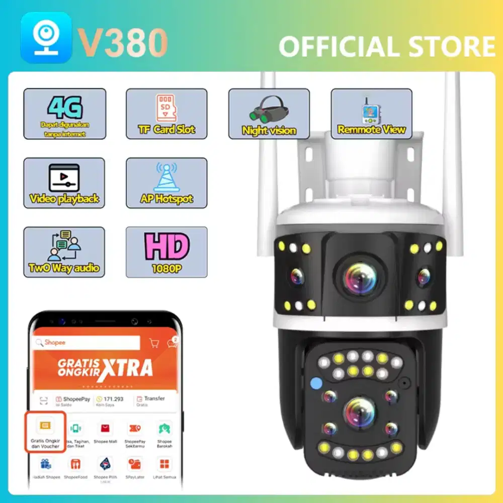 PROMO 12.12 Kamera cctv tanpa wifi 2 lensa dan 3 lensa