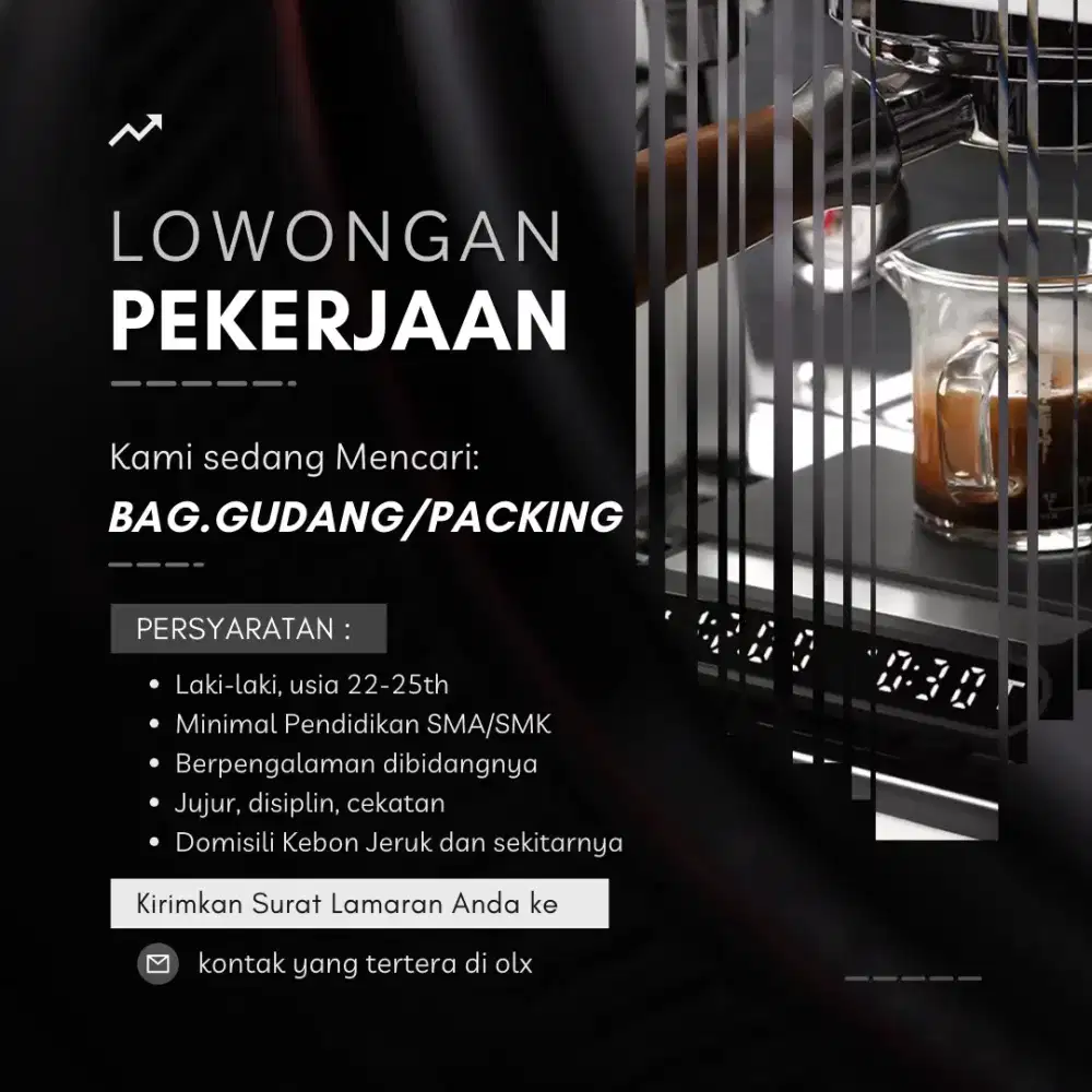 DIBUTUHKAN BAGIAN GUDANG / PACKING FRELANCE