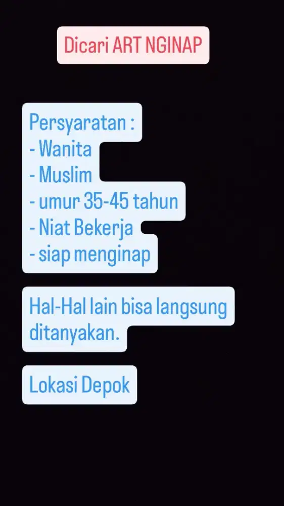 Dicari ART NGINAP