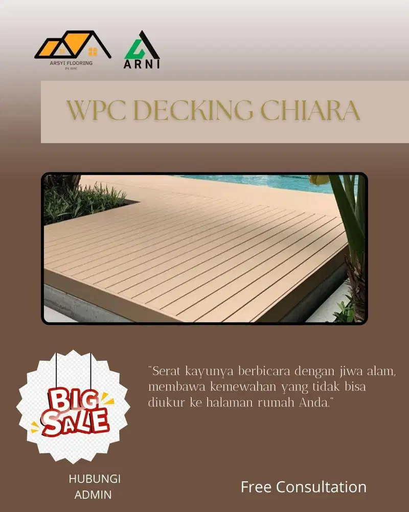 Wpc Decking Chiara | 140mm | Lantai Outdoor Kolam Renang