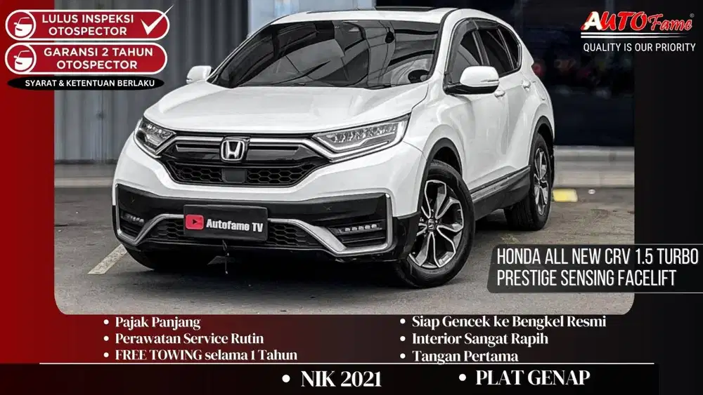Honda All New CRV 1.5 Turbo Prestige SENSING FACELIFT NIK 2021