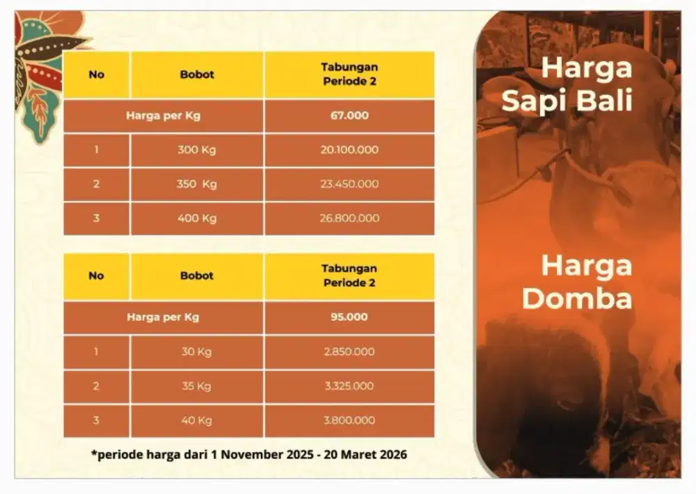 Tabungan Qurban Qorban Kurban Korban  Sapi Kambing Domba murah  bagus