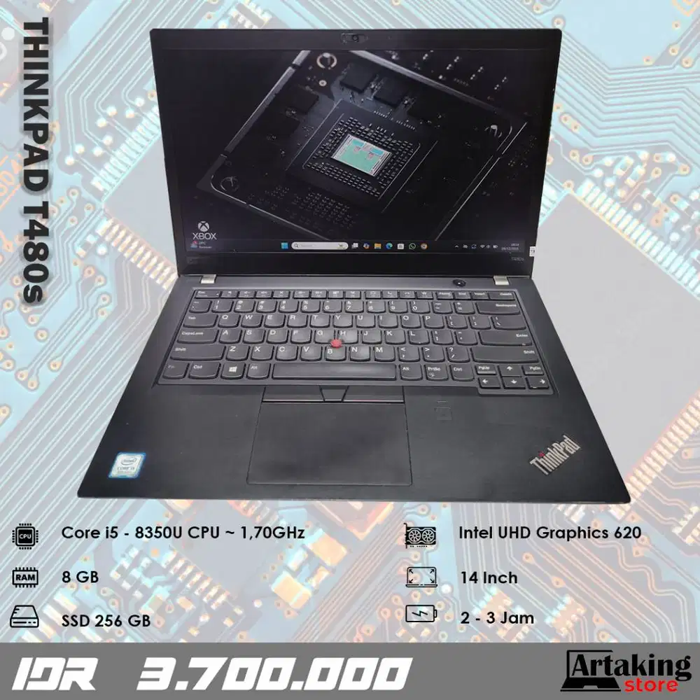 Lenovo Thinkpad T480s - Core i5 - Gen 8 th - SSD 256 GB