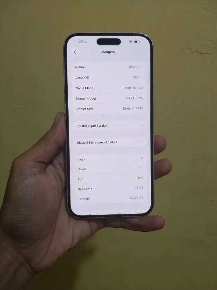 iPhone 15 plus 128gb simlock no slot sim wifi only second