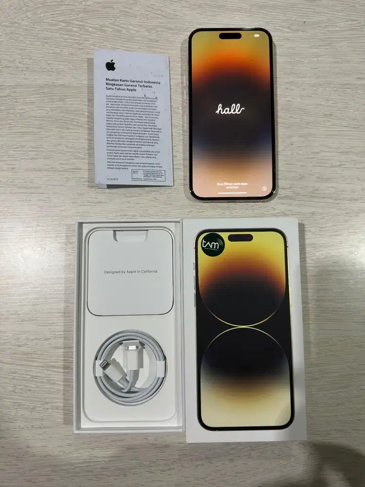 MULUS! IPHONE 14 PROMAX GOLD 128gb IBOX FULLSET