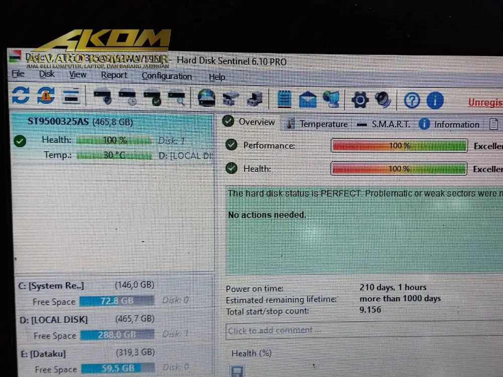 Hardisk HDD Eksternal 500GB USB 3 Secound 100persen sentinel