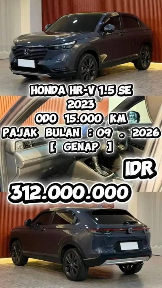 [ ODO 15.000 KM ] HONDA HRV HR-V SE 2023 AT SIAP LANGSUNG PAKAI