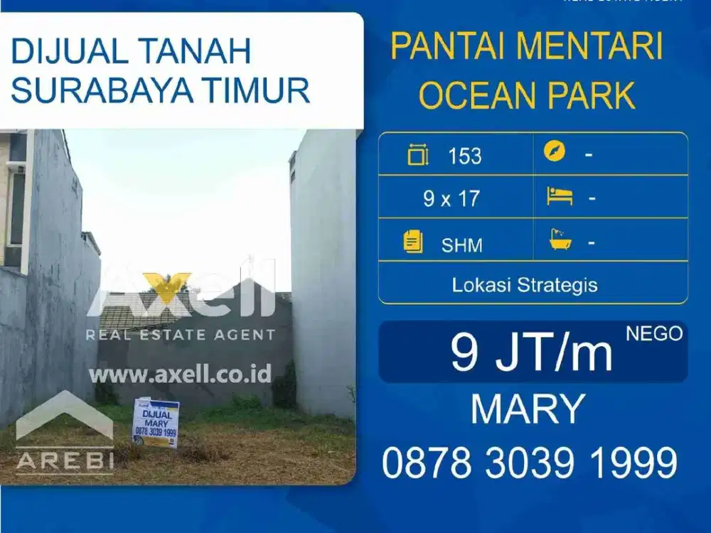 Tanah Pantai Mentari Ocean Park Dijual