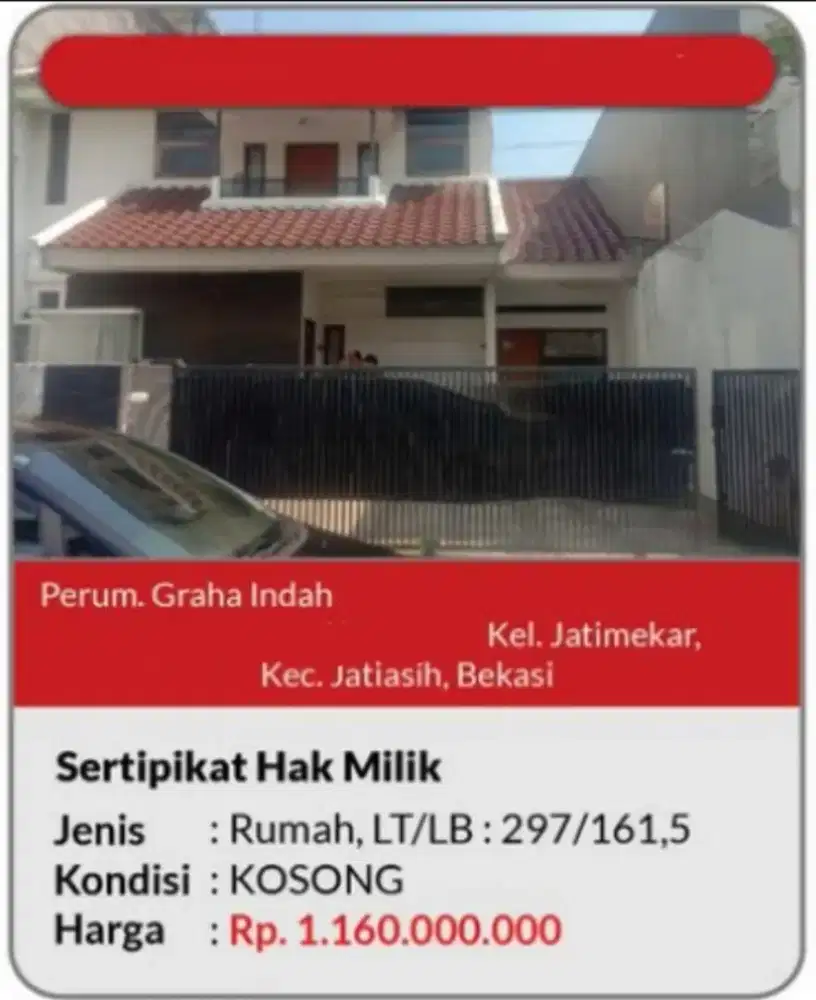 Rumah 2 Lantai Perumahan Graha Indah Jatiasih