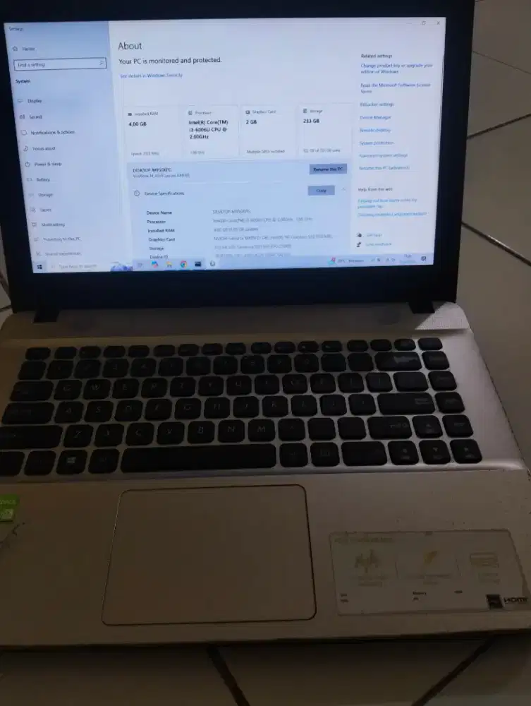 asus vivobook core i3 gen 6