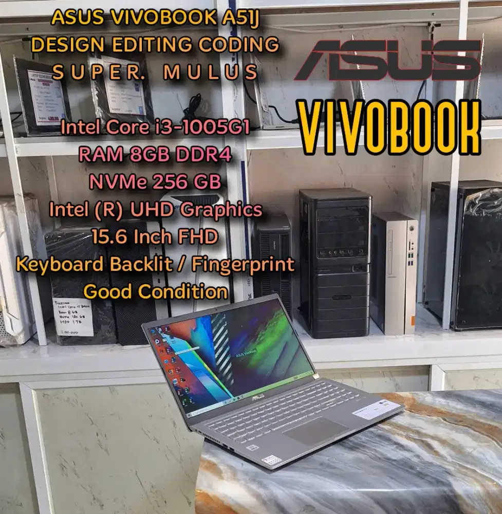 ASUS VIVOBOOK SUPER MULUS LAPTOP DESIGN EDITING CODING
