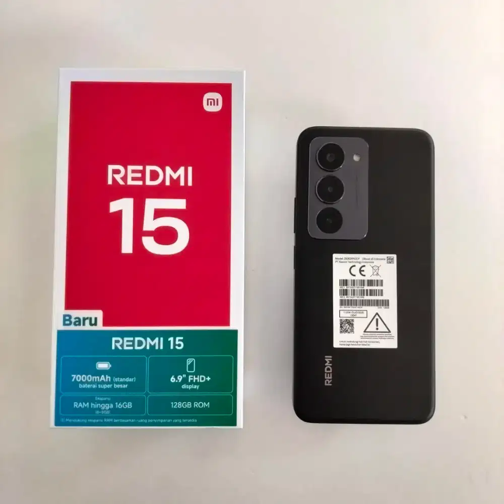 Redmi 15 ram 16gb (8+8) memoeib128gb