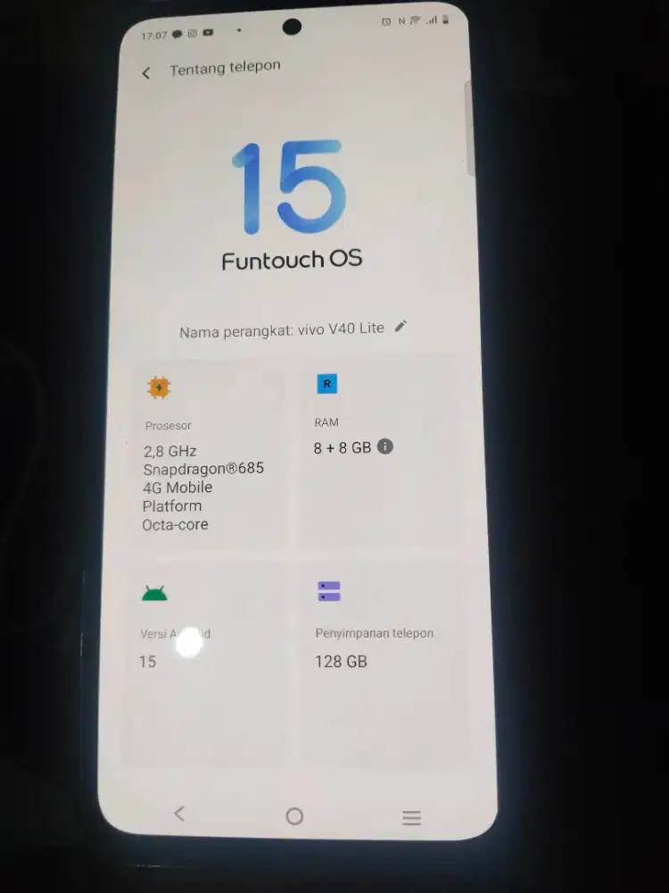 Vivo v40 lite ram 8/128