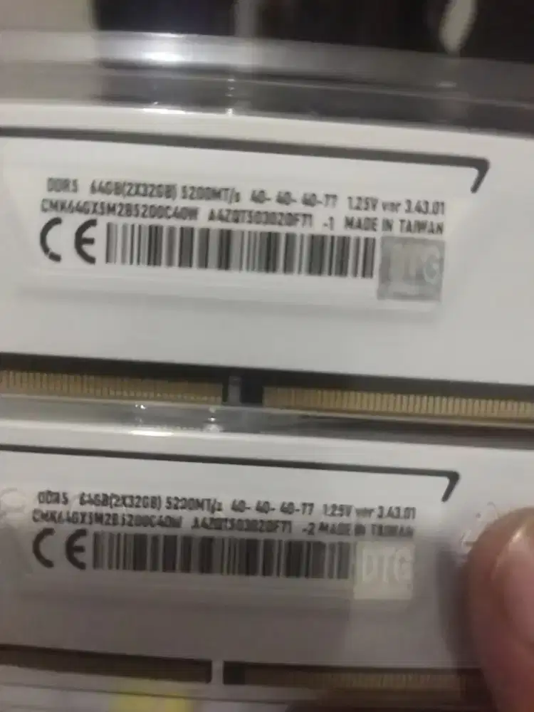 Ram ddr5 64GB 32x2 corsair vengeance 5200mhz