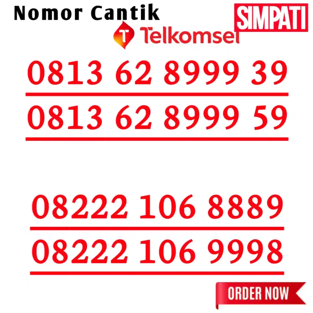 NOMOR CANTIK TELKOMSEL SIMPATI 999 8889