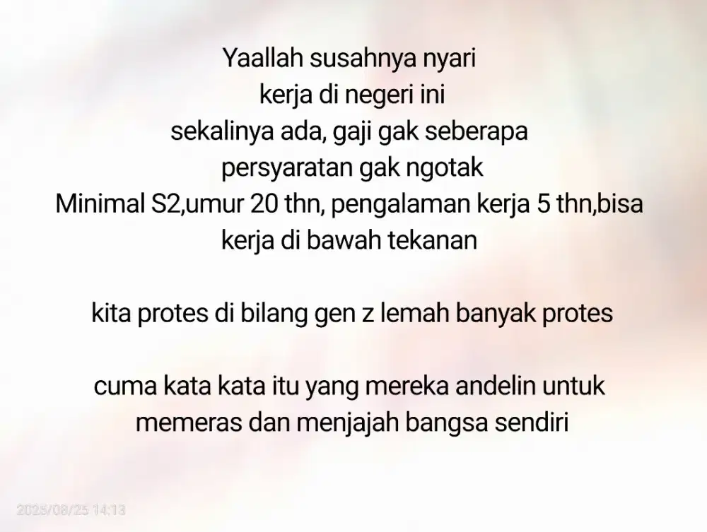 Mencari pekerjaan, apa saja!!!