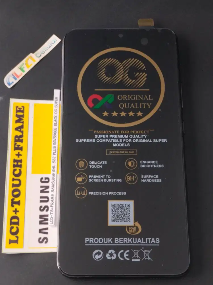 LCD SAMSUNG S22 PLUS 5G S906E + FRAME BLACK ORI SIZE OLED