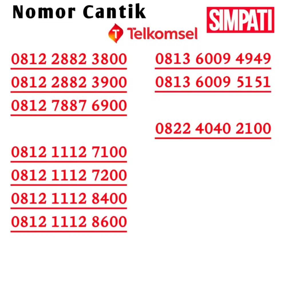 NOMOR CANTIK TELKOMSEL SIMPATI