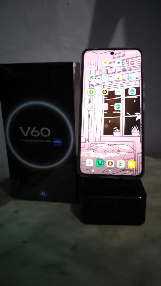 Vivo v60 5G ram 12+12 Rom 256 baterai badak 6500 mAh warna ungu