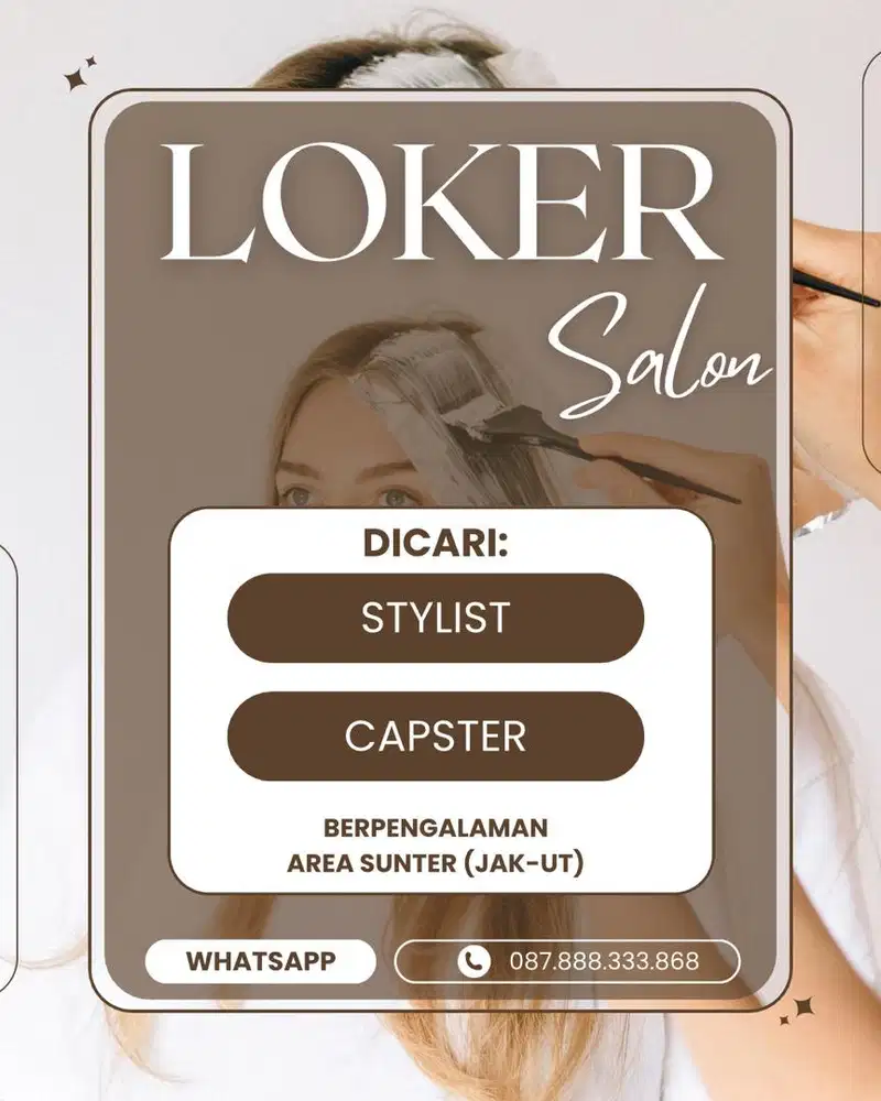 LOKER!!! STYLIST, Capster, Therapist Salon