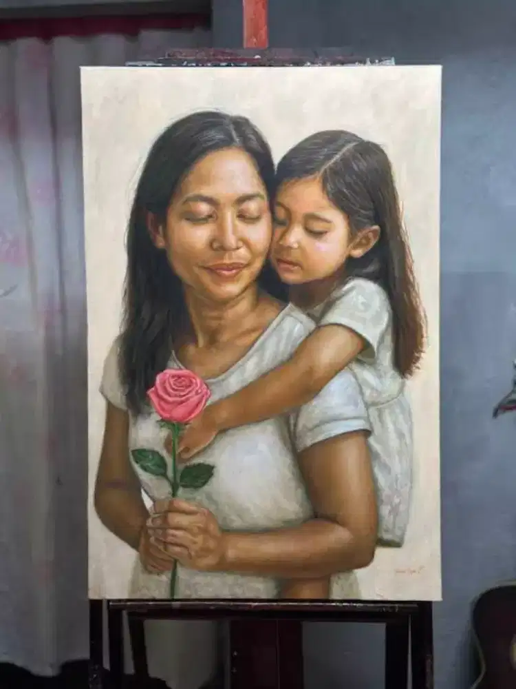 Lukisan acrylic di canvas ukuran 50x90