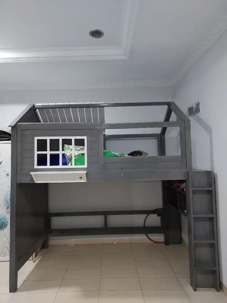 Tempat tidur tingkat jati jepara ergonomis