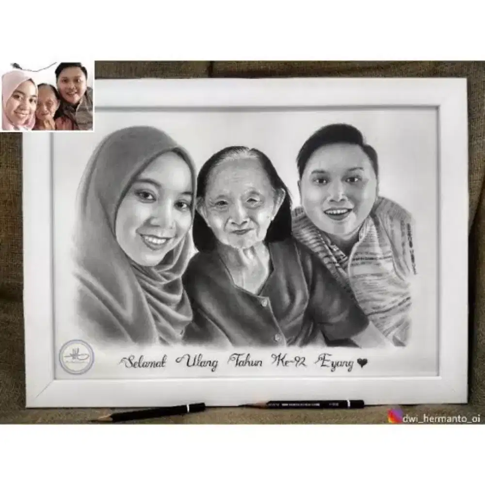 Lukis wajah hitam putih A3