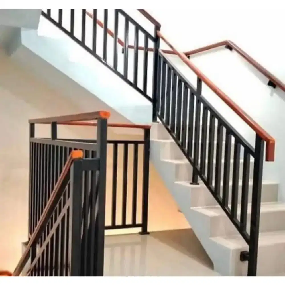 reling tanga holo galvanis pegangan kayu