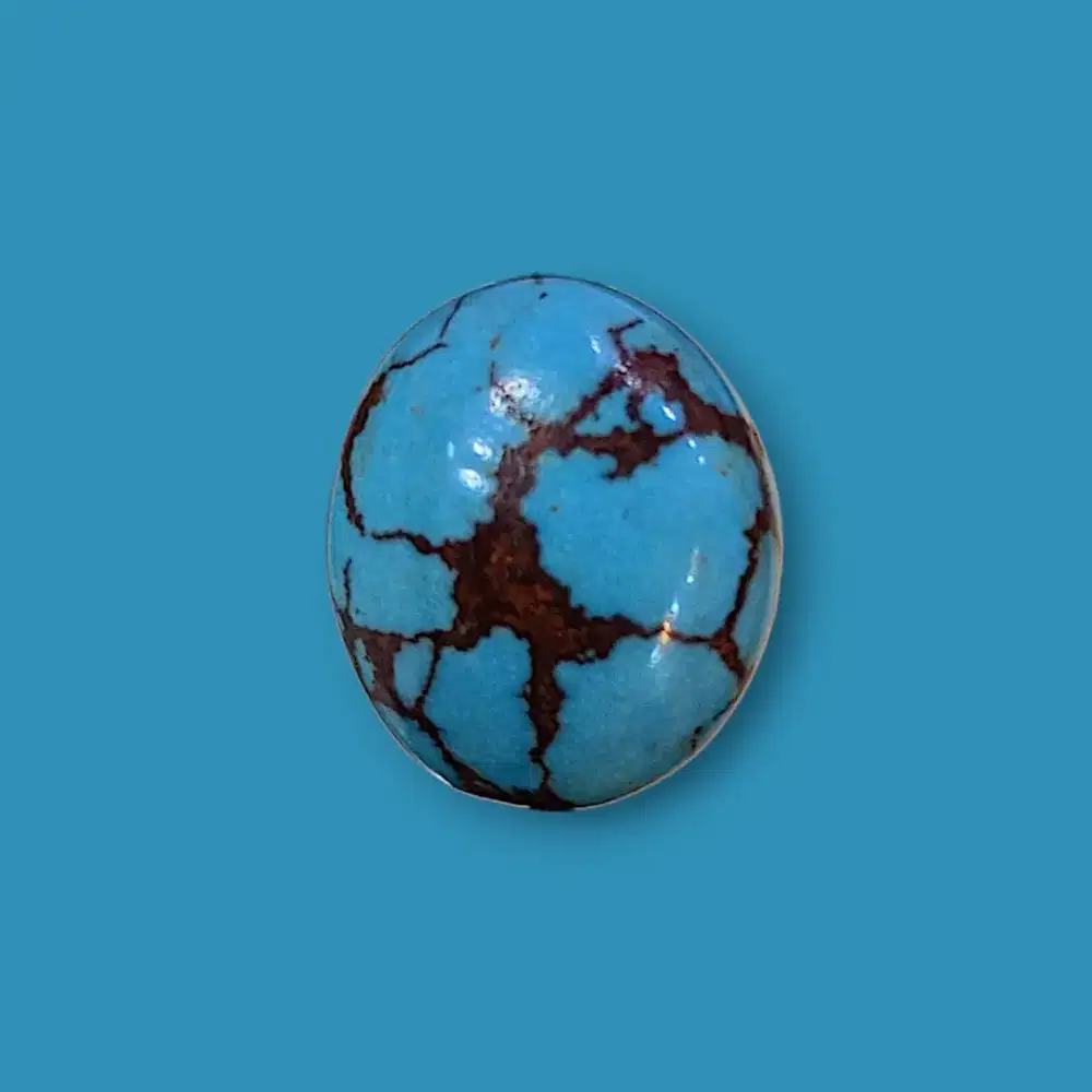 Cincin Natural Pirus Mesir Ceplok Kuro Biru Cantik