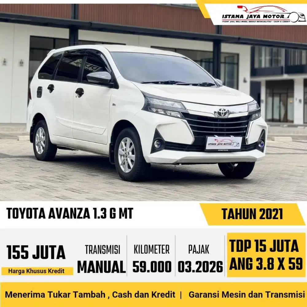 LOW KM ! Toyota Avanza 1.3 G MT 2021 Putih