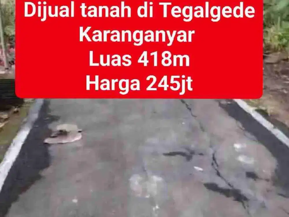 Dijual tanah strategis di Tegalgede Karanganyar