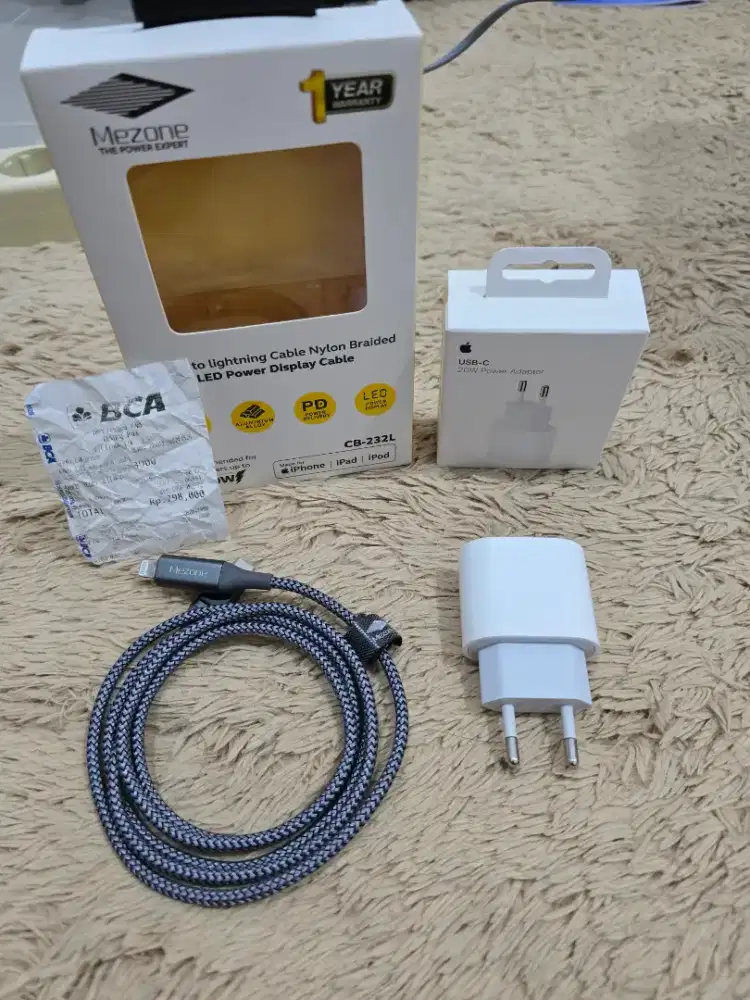 Kabel dan kepala charger Iphone ori Ibox