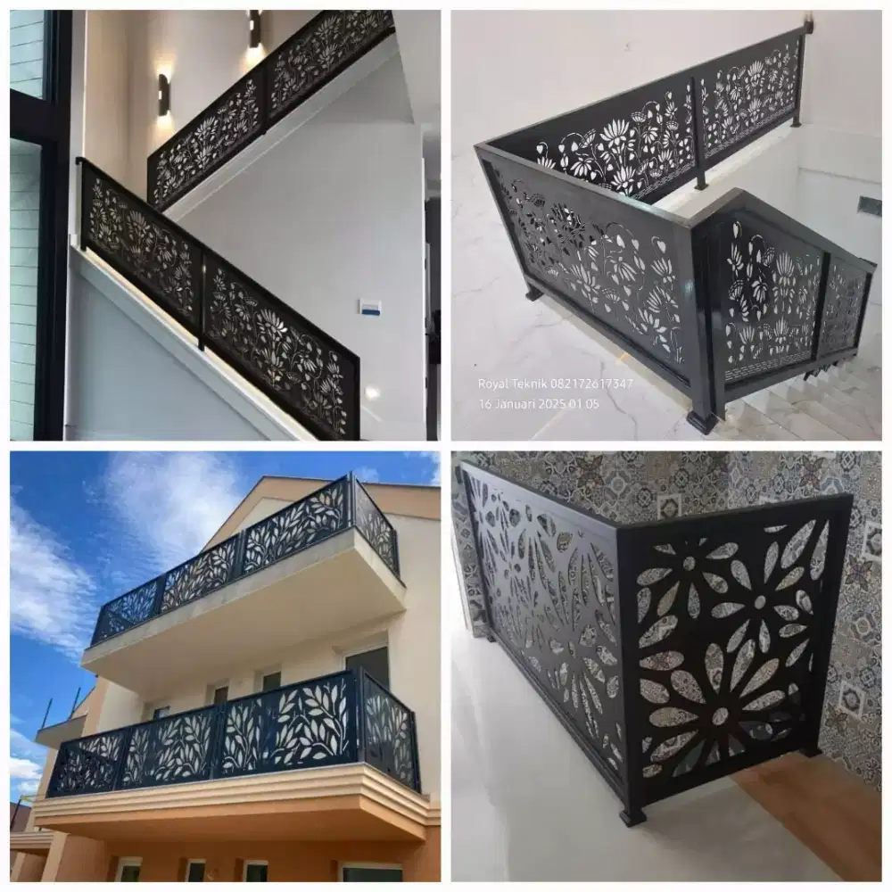 Realing tangga dan pagar balkon cutting laser