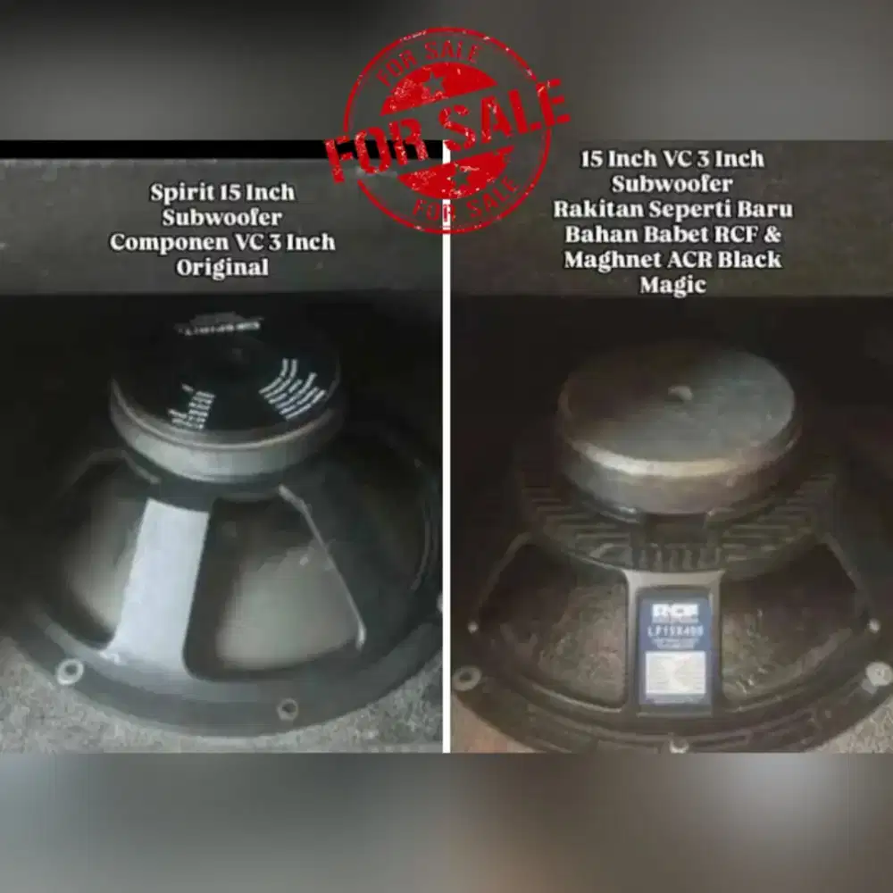 2 buah SPEAKER KOMPONEN 15in BABET Voice Coil 3in