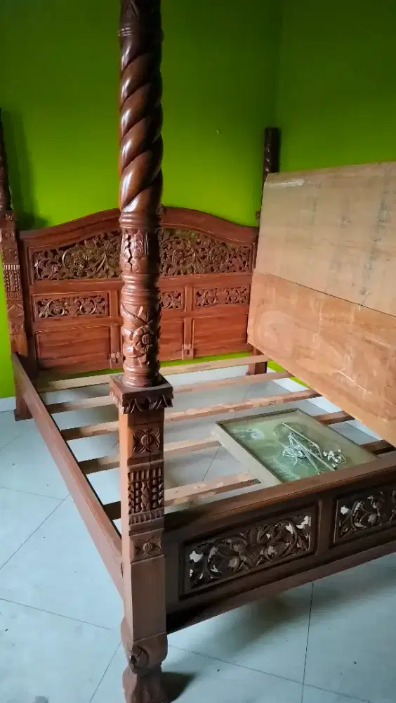DIVAN jati ukir berat asli jepara king size