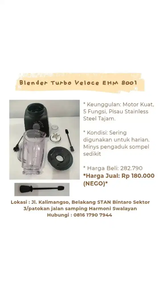 Blender Turbo Veloce EHM 8001