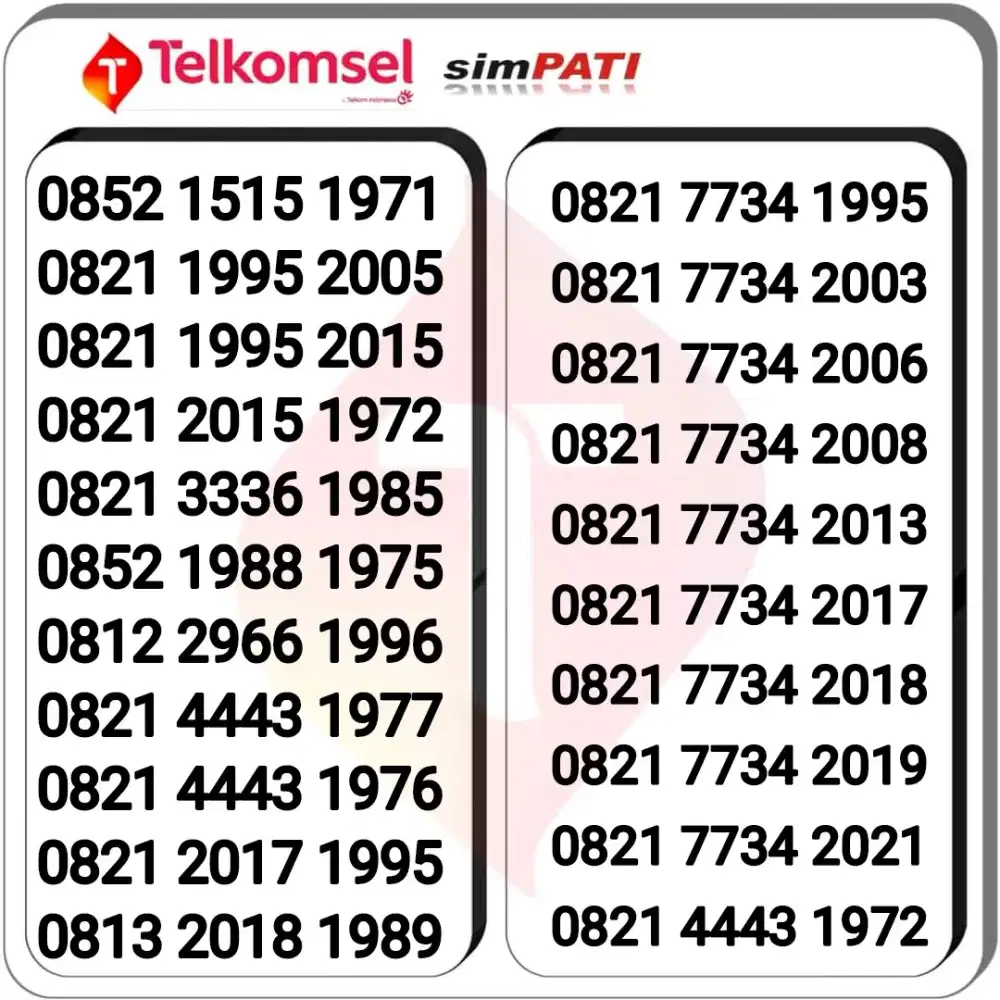 NOMER CANTIK TELKOMSEL , spesial TAHUN KELAHIRAN