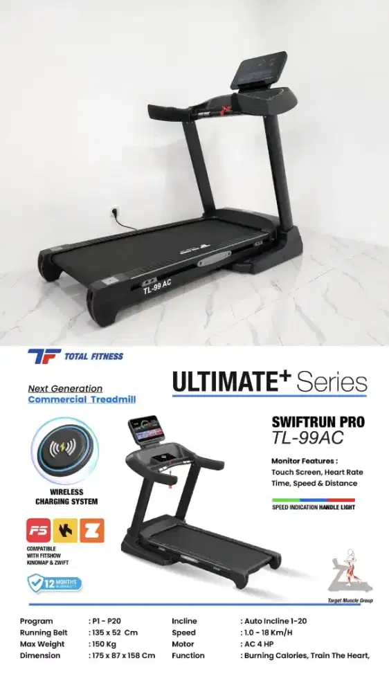 Treadmill Commersil untuk tempat gym/rumahan