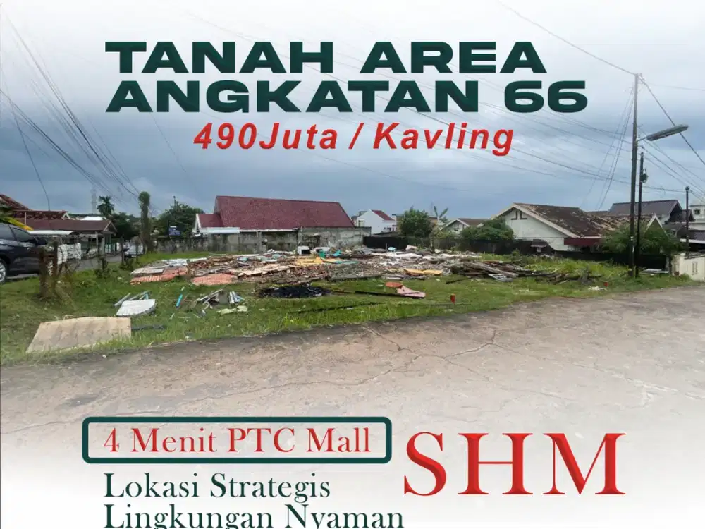 TANAH DI AREA ANGKATAN 66 - HARGA 490JUTA NEGO