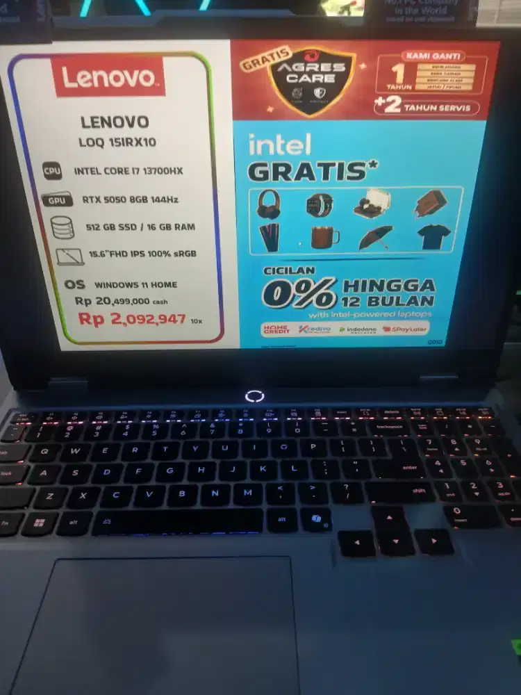 Promo cicilan Laptop Lenovo Loq ram.16gb ssd 512gb