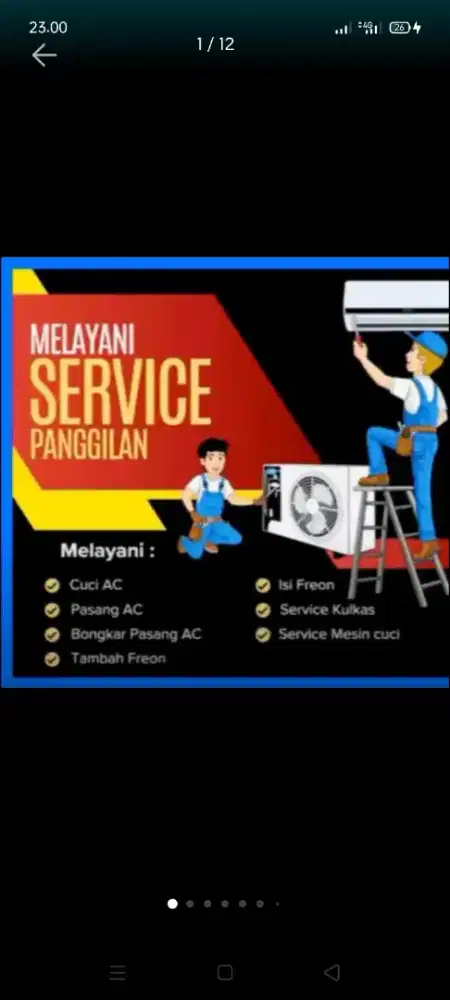 Jasa servis AC kulkas mesin cuci kompa air dll