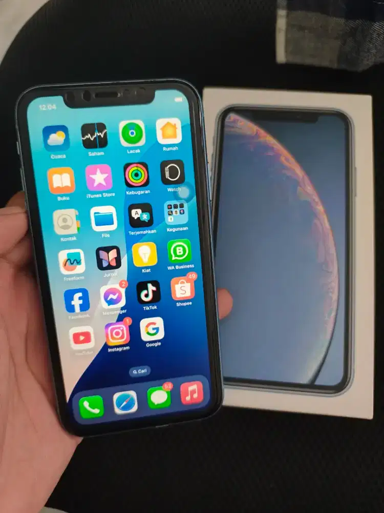 iPhone XR Blue Lengkap Mulus Inter AllOper